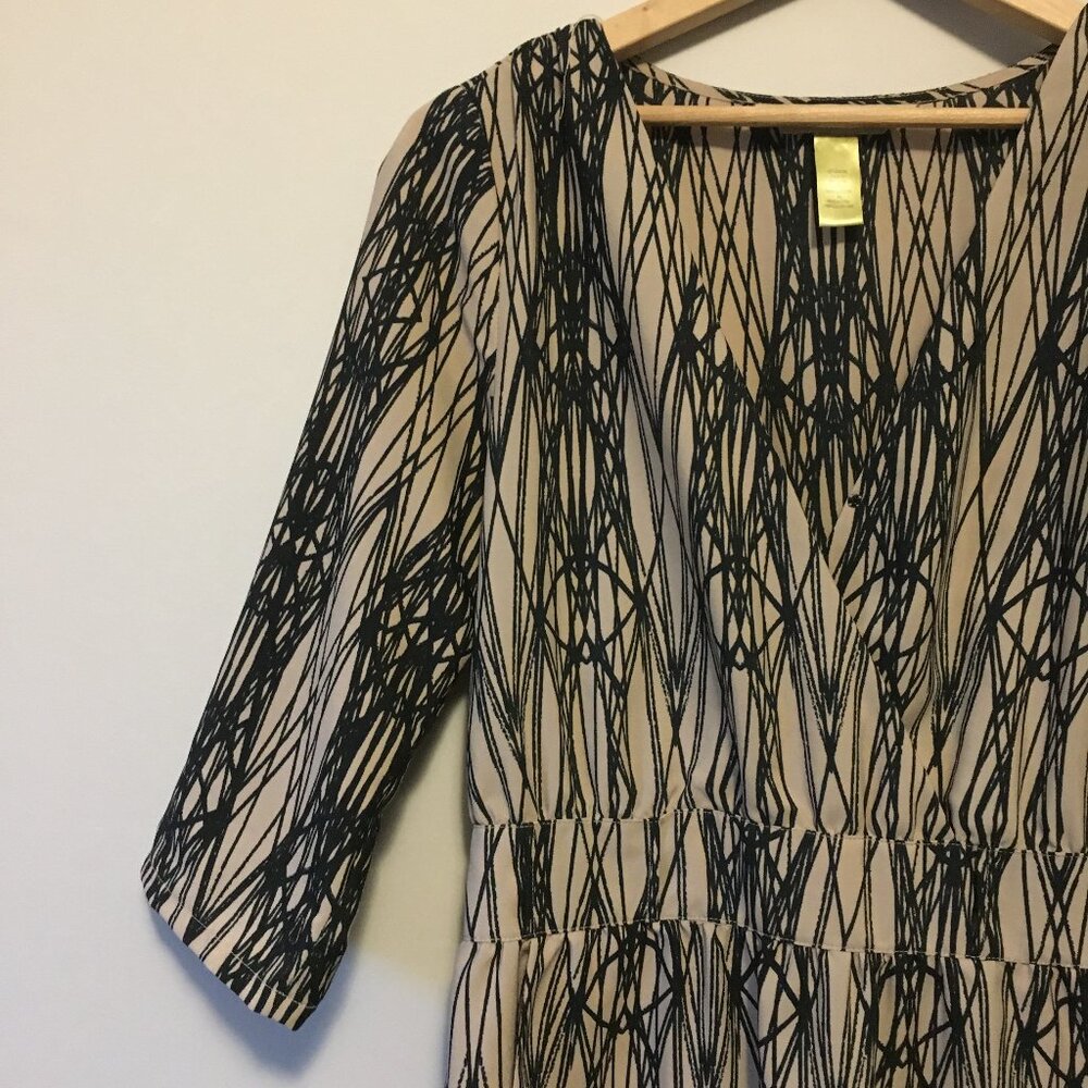 Presley Skye Retro 70s Geometric Tesseract Wrap Dress Tie Back Small - Picture 4 of 15